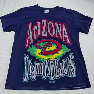 47 Brand Vintage Tubular Arizona Diamondbacks Shirt Mens S/M Purple Glitter Logo